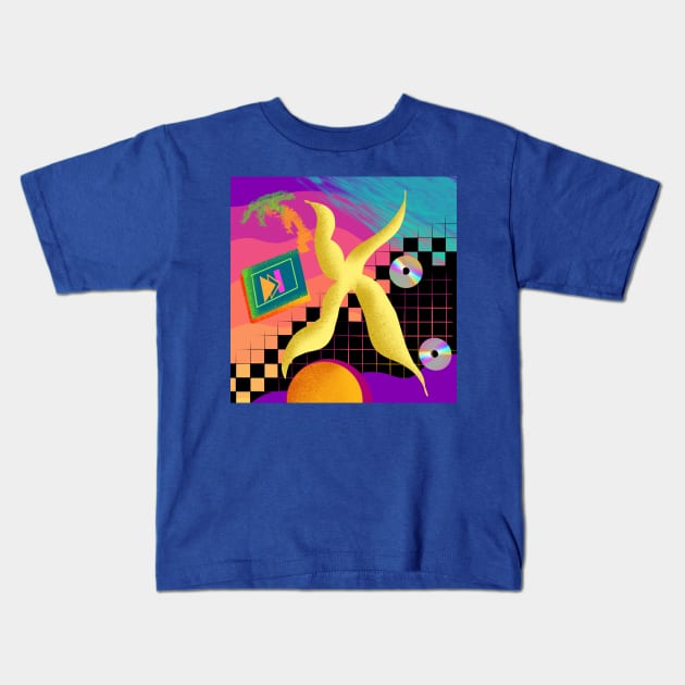 Vaporwave Aesthetic Kids T-Shirt by EdinaImagery